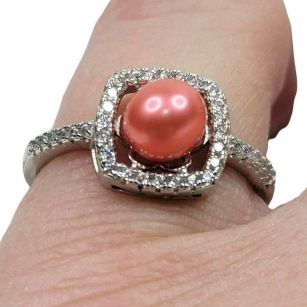 Authentic Silver & Pearl Ring 9
